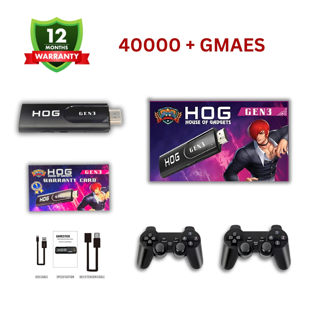 HOG™ Premium HOG GEN 3 Game stick With Warranty 6Ghz 40000+ Video Games