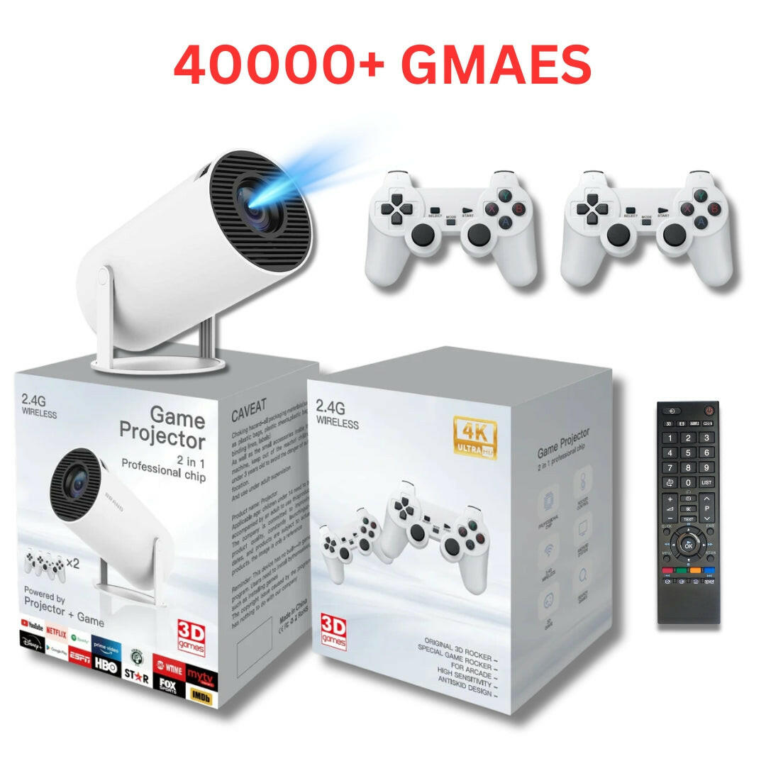 Android plus Game Projector 216 Built-in with Two Wireless Controllers - House of Gadgets