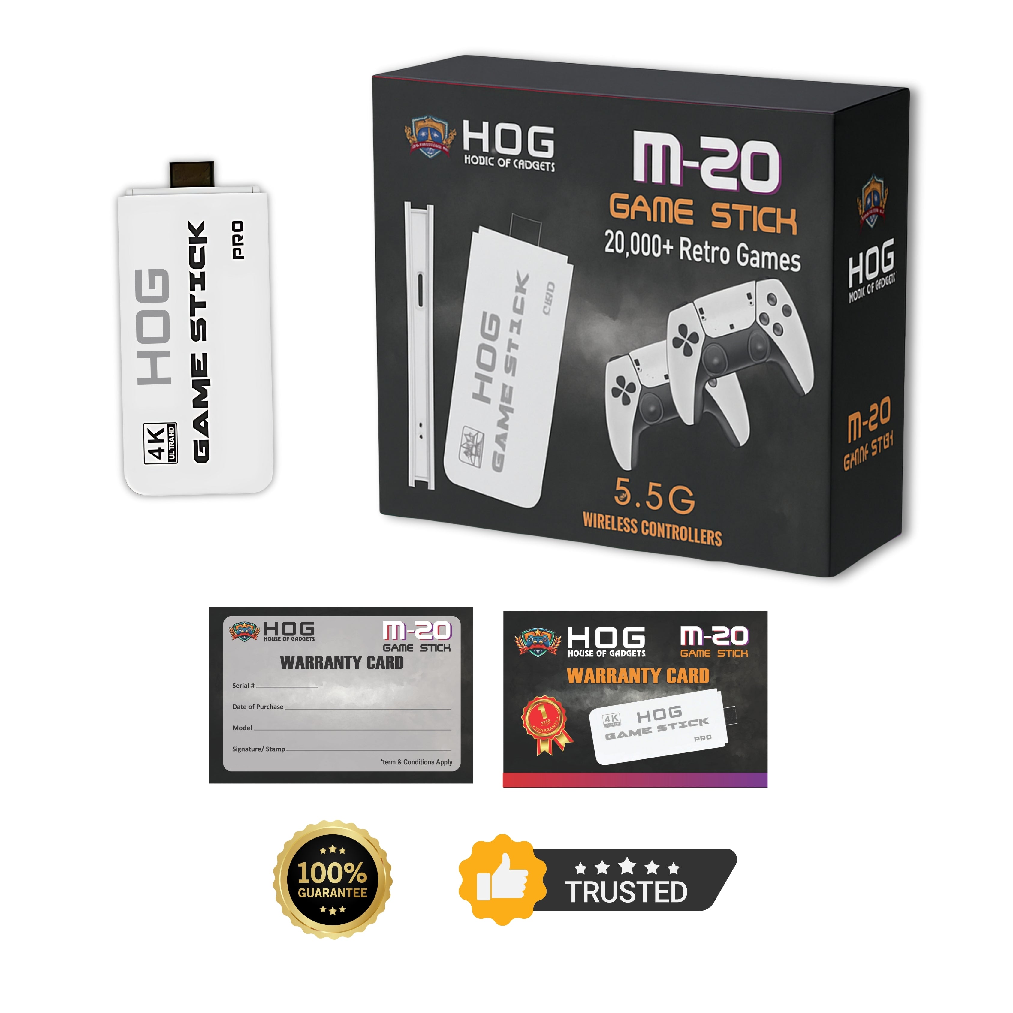 20 game stick with warranty card and box