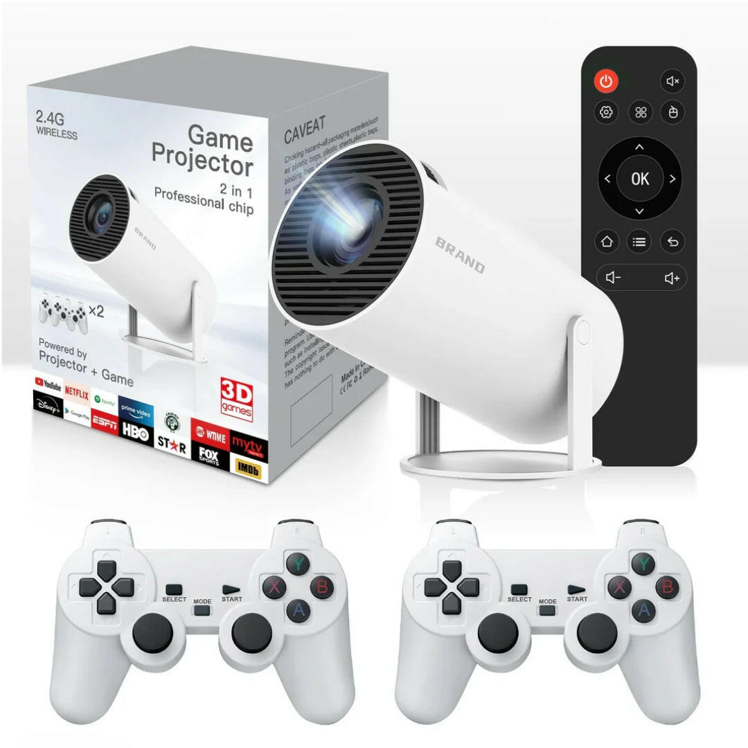 Android plus Game Projector 216 Built-in with Two Wireless Controllers - House of Gadgets