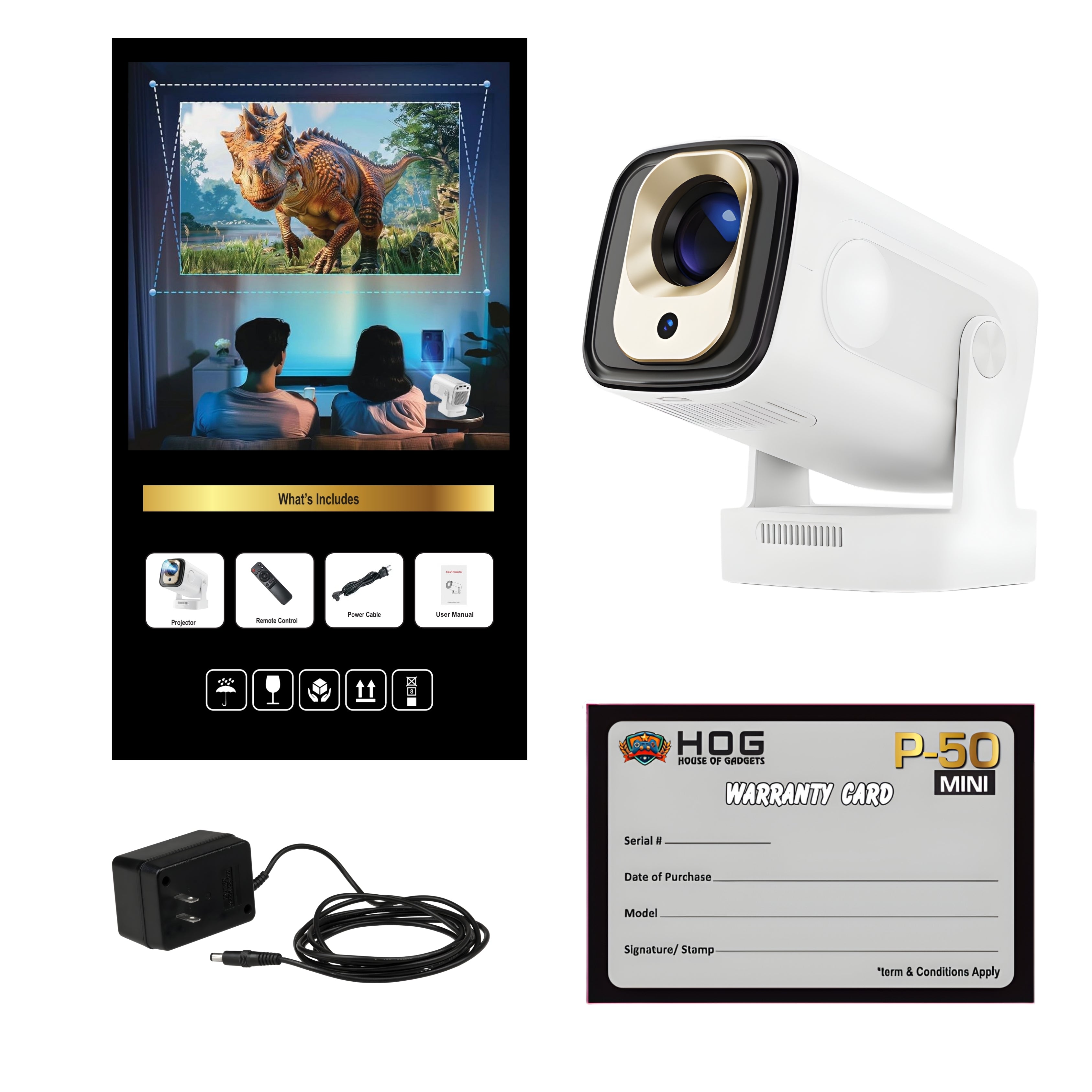 P50 Mini Android projector support 8k smart home cinema portable projector