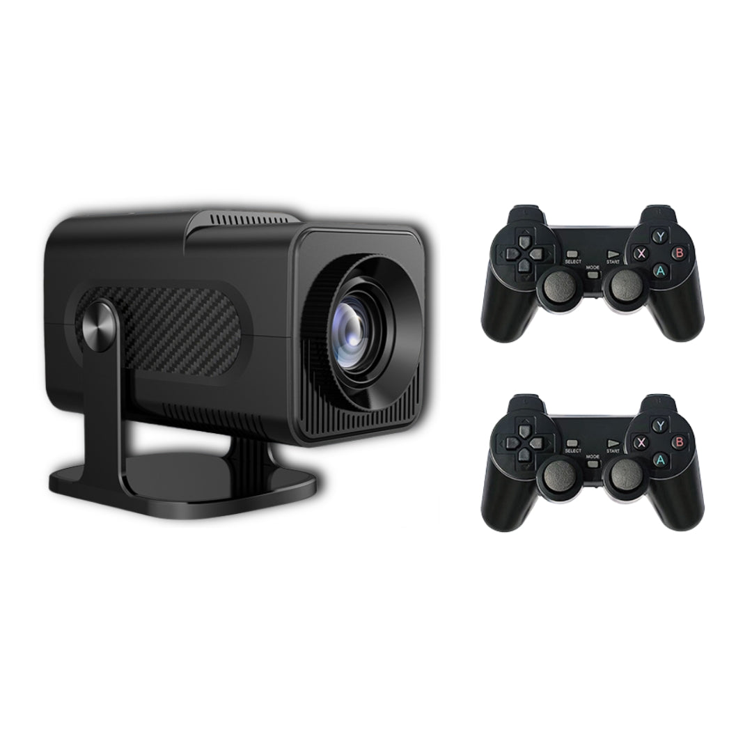 R40 Max Android plus Game Projector Support 8K with Two Wireless Controllers