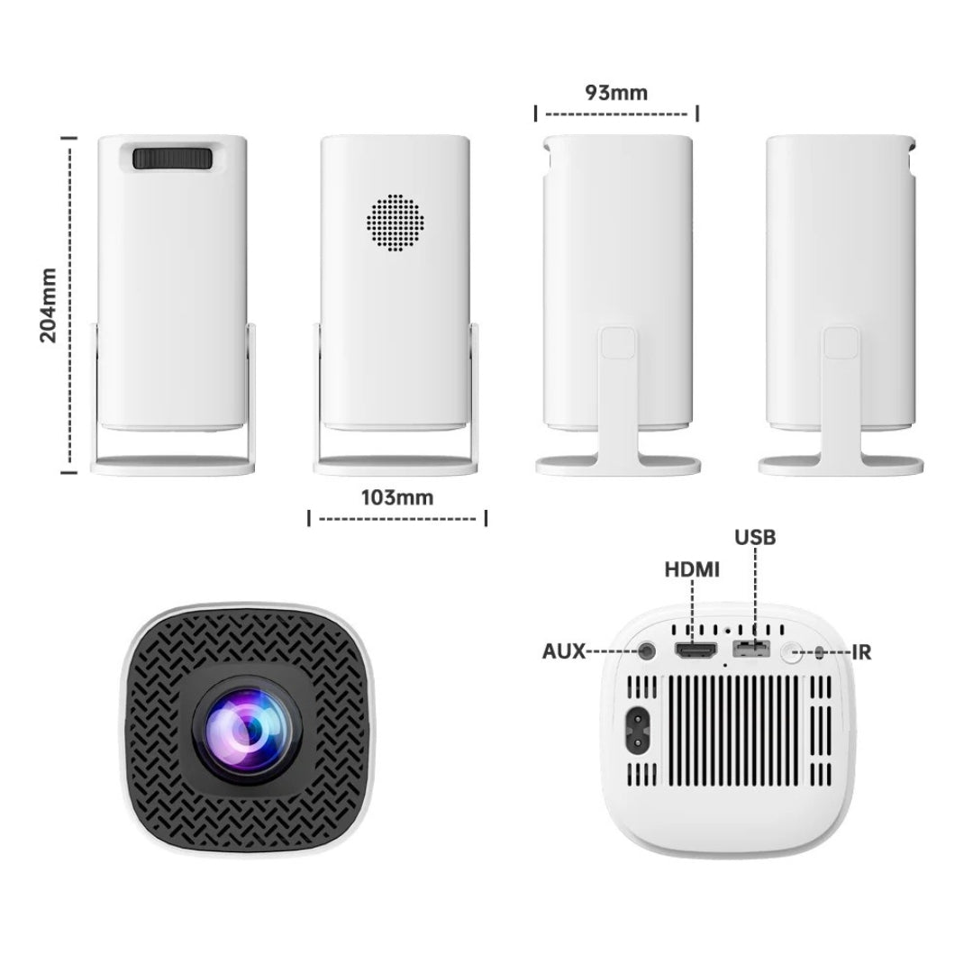 A90 Android plus Game Projector Support 8K with Two Wireless Controllers - House of Gadgets