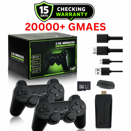 Original M8 Video Game Console 2.4 Ghz Built-in With 2 Consoles - Built-in 20000 Games.