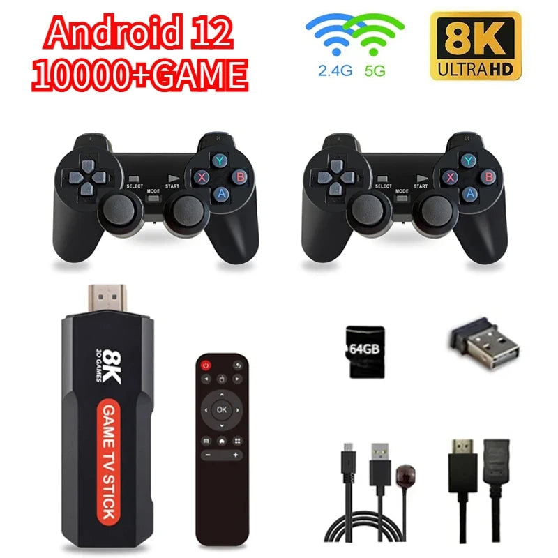 Original  android plus gaming box Android 12 box 4k Smart with 2 Wilress Controller - House of Gadgets