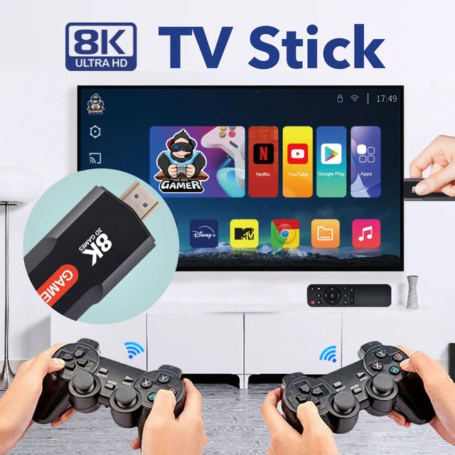 Original  android plus gaming box Android 12 box 4k Smart with 2 Wilress Controller - House of Gadgets