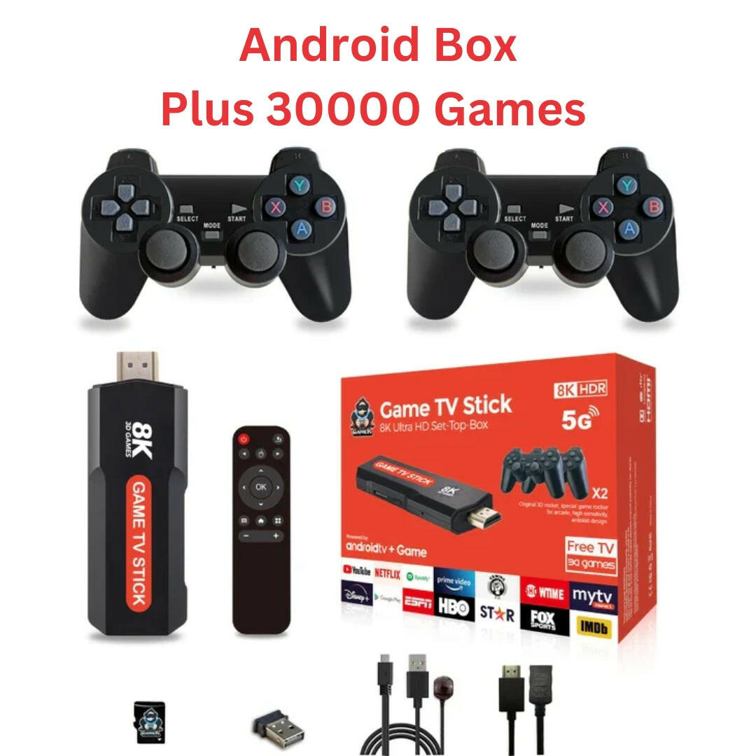 Original  android plus gaming box Android 12 box 4k Smart with 2 Wilress Controller - House of Gadgets