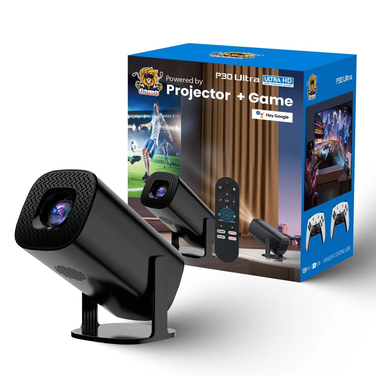 P30 Ultra Android Plus gaming Projector Smart Home Cinema Portable Android Plus game Projector