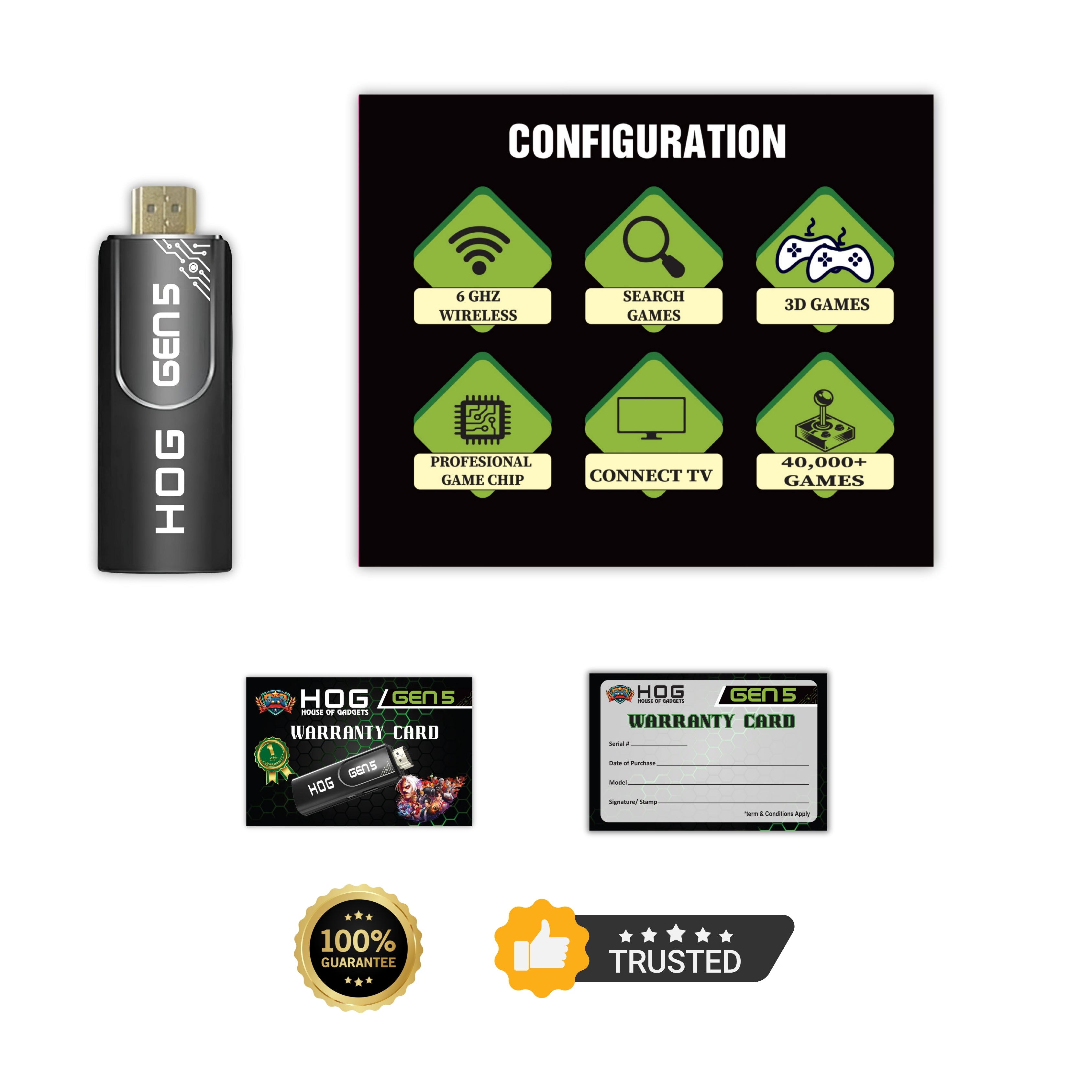 gen  5 game stick with box and warranty card