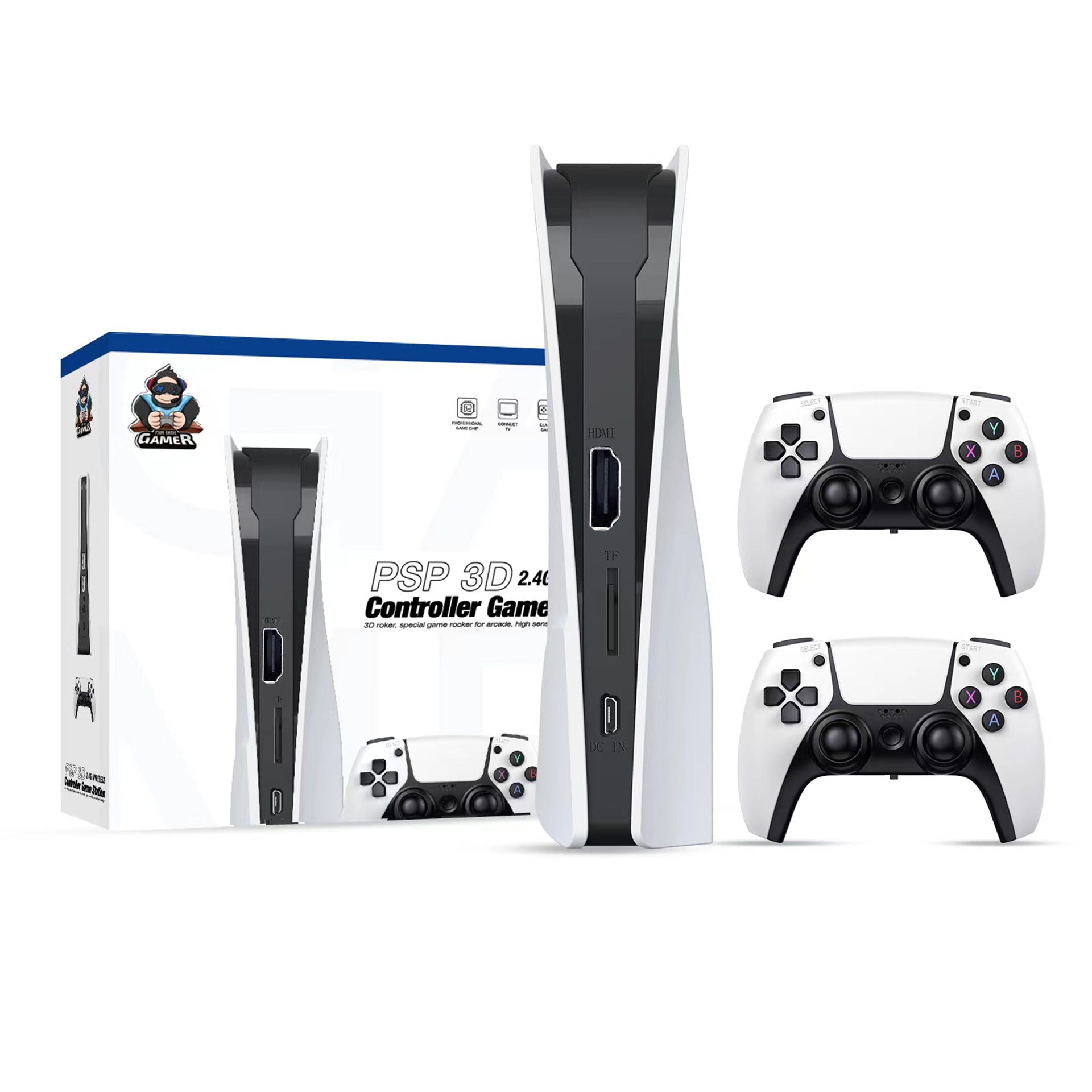 psp 3d game console with box and joysticks