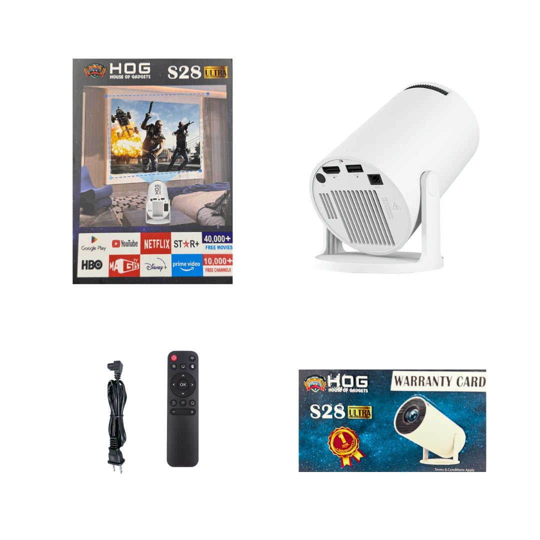 s28 projector with warranty card
