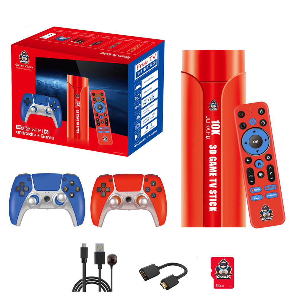 x4 plus gamestick with joystick and remote cable cards